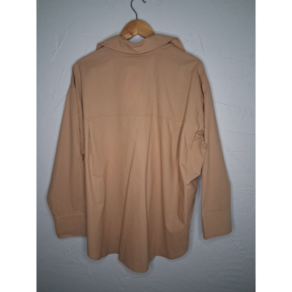 Mimosa Beige Oversized Button Down Shirt Sz S 100% Cotton Minimalist Casual Chic - Picture 10 of 10